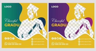 Graduation Event Poster Template Design vector