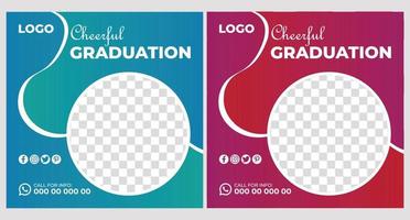 Graduation Event Poster Template Design vector