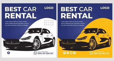 Car Rental Busniess Social Media Banner Templates vector