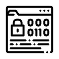 binary code protection icon vector outline illustration