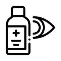 Glaucoma Medicine Vial Vector Outline Illustration