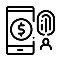 fingerprint access to accounts icon vector outline illustration