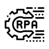 ilustración de contorno de vector de icono de configuración de rpa