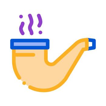 smoking pipe icon vector outline illustration