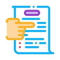 transaction document pointer icon vector outline illustration