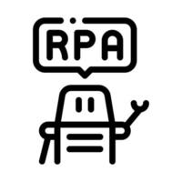 process automation robot icon vector outline illustration