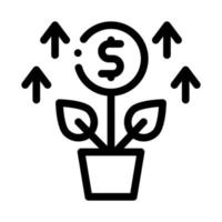 growing money tree icon vector outline illustration