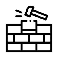 Installing Brick Icon Vector Outline Illustration