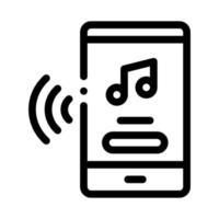 icono de aplicación de teléfono de música ilustración de contorno vectorial vector