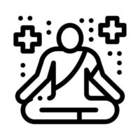 Yoga Men for Healing Vector Outline Illustration