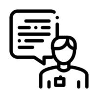 Male Worker Talk Icon Vector Outline Illustration