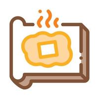 toast with melting butter icon vector outline illustration