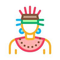 Aztec Shaman Icon Vector Outline Illustration