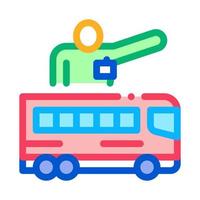 ilustración de contorno de vector de icono de guía de autobús