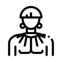 ilustración de contorno de vector de icono de hombre joven azteca