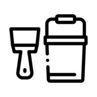 Spatula Bucket Icon Vector Outline Illustration