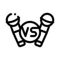 Karaoke Battle Icon Vector Outline Illustration