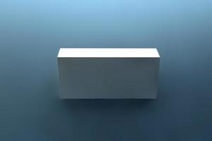 white box isolated blue background 3d rendering illustration photo