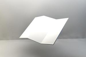 plantilla de folleto tríptico en blanco para maqueta y diseño de presentación. Ilustración de procesamiento 3d. foto