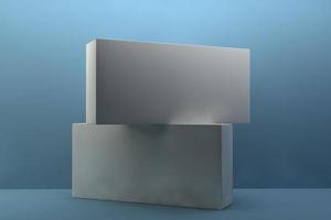 white box isolated blue background 3d rendering illustration photo