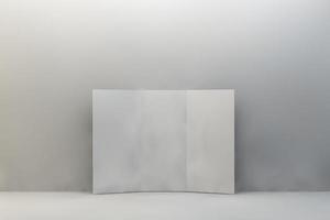 plantilla de folleto tríptico en blanco para maqueta y diseño de presentación. Ilustración de procesamiento 3d. foto