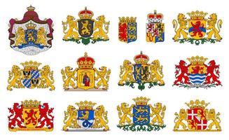 escudo de armas de los países bajos, emblema heráldico de la provincia vector