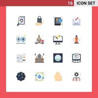 Pictogram Set of 16 Simple Flat Colors of envelope edit shop compose internet Editable Pack of Creative Vector Design Elements