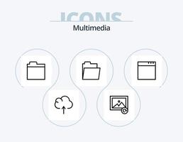 paquete de iconos de línea multimedia 5 diseño de iconos. . . datos. sincronizar nube vector