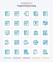 Creative Programming And Coding 25 Blue icon pack  Such As coding. c. development. device. develop vector
