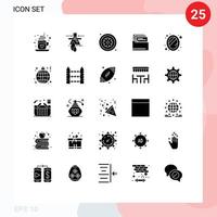 Modern Set of 25 Solid Glyphs and symbols such as interior files pollution folder hospital Editable Vector Design Elements