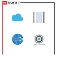 Group of 4 Flat Icons Signs and Symbols for cloud export cover layout service Editable Vector Design Elements