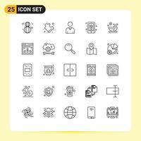 Modern Set of 25 Lines and symbols such as medical healthcare interface real estate home Editable Vector Design Elements