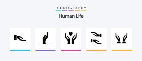 Human Glyph 5 Icon Pack Including . hands.. Creative Icons Design vector