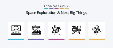 Space Exploration And Next Big Things Line 5 Icon Pack Including bot. artificial. satellite. protection. explorer. Creative Icons Design vector