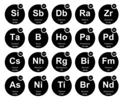 20 Preiodic table of the elements Icon Pack Design vector