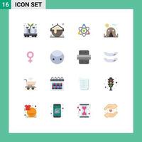 16 Universal Flat Colors Set for Web and Mobile Applications gender female pot tent camping Editable Pack of Creative Vector Design Elements