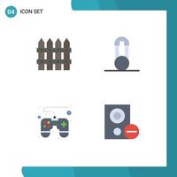 Flat Icon Pack of 4 Universal Symbols of farm game pad garden pins computers Editable Vector Design Elements