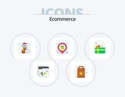 diseño de iconos de paquete de iconos planos de comercio electrónico 5. tienda. mercado. estrella. poseedor. lista vector