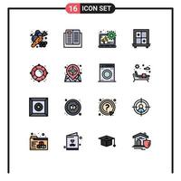 paquete de iconos de vector de stock de 16 signos y símbolos de línea para boya de vida boya aprendizaje contenido de la ventana elementos de diseño de vector creativo editable