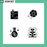 Solid Glyph Pack of Universal Symbols of business investment soccer kick growth Editable Vector Design Elements