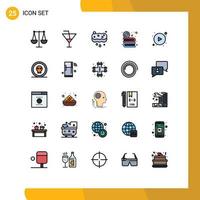 Set of 25 Modern UI Icons Symbols Signs for arrows education clean dvd cd Editable Vector Design Elements