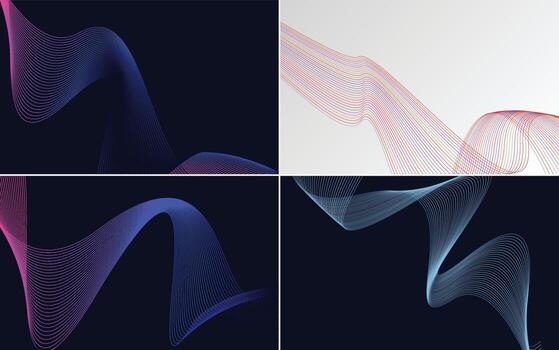 paquete de fondo de vector abstracto de curva de onda moderna para un diseño elegante y profesional