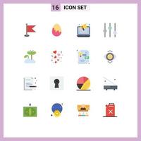 16 Flat Color concept for Websites Mobile and Apps maturity growth ads tuning controls Editable Pack of Creative Vector Design Elements