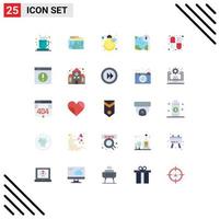 25 User Interface Flat Color Pack of modern Signs and Symbols of track google multi map light Editable Vector Design Elements