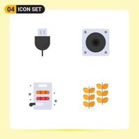 Flat Icon Pack of 4 Universal Symbols of devices cutting products fan plant Editable Vector Design Elements