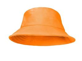 sombrero de cubo naranja aislado sobre fondo blanco