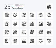 Autumn 25 Line icon pack including broom. shovel. protection. scoop. farm vector