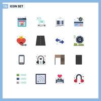 Modern Set of 16 Flat Colors and symbols such as father accessories virus card atm card Editable Pack of Creative Vector Design Elements