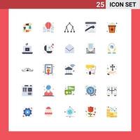 Pictogram Set of 25 Simple Flat Colors of report browser tour arrow social Editable Vector Design Elements