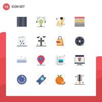 16 User Interface Flat Color Pack of modern Signs and Symbols of tax finance learning document garage Editable Pack of Creative Vector Design Elements